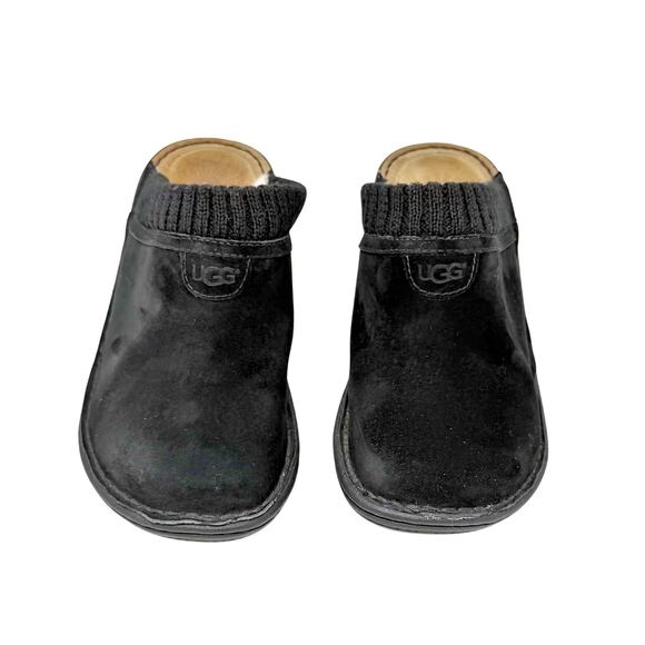 UGG Australia Gael Wedge Mule Clog Shoes size 8 Black Suede - Picture 5 of 16